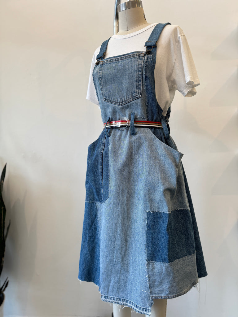 Handmade denim patchwork dress