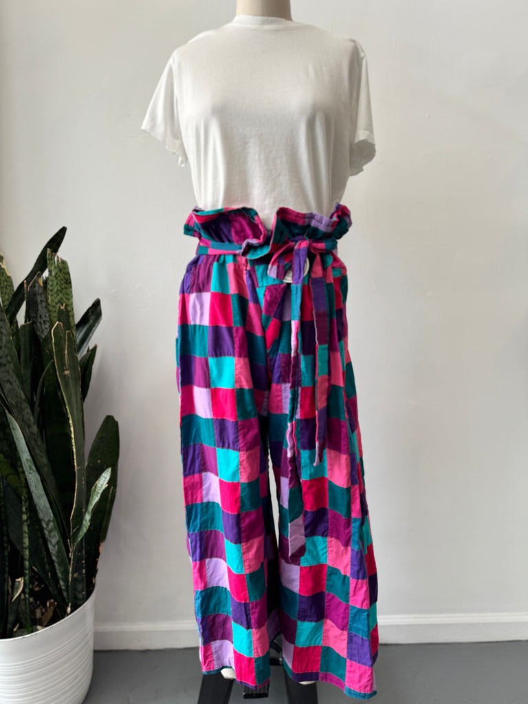 Vintage wrap handmade patchwork pants “24-38”
