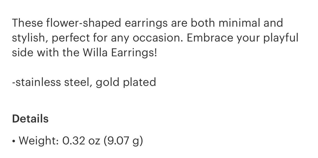 Stunning Willa earrings  earrings