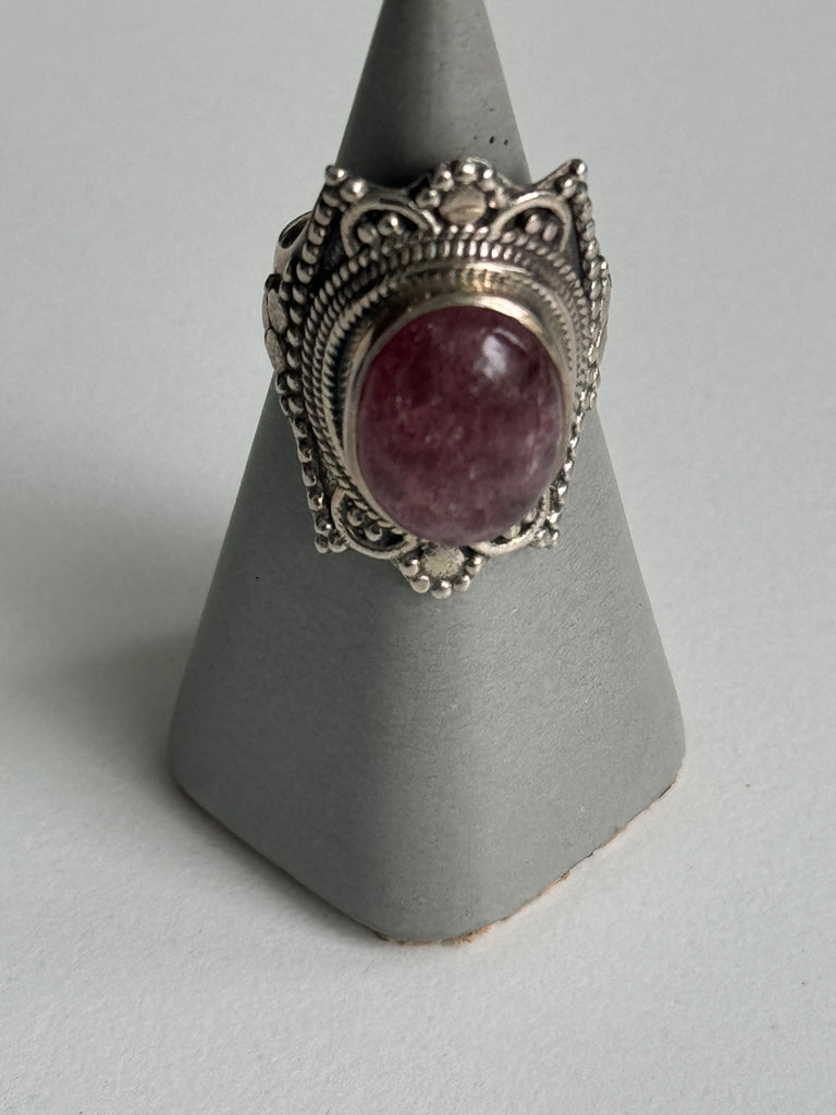 Lepidolite and sterling silver ring size 7.5