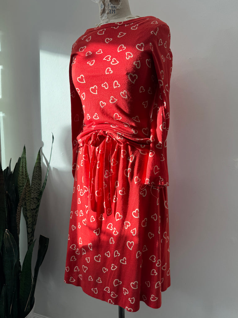 1970’s DVF heart print 2 pc set