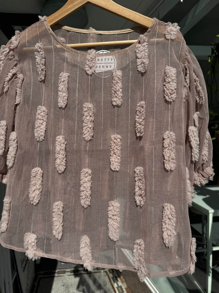 Semi sheer textured top