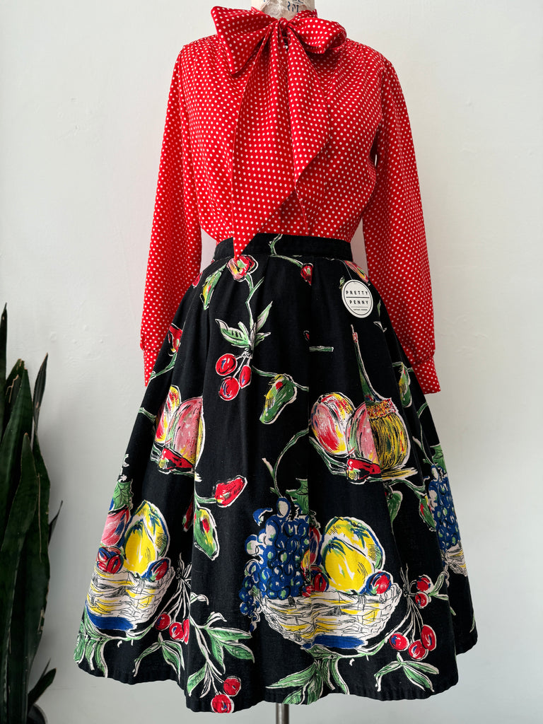 Vintage novelty print skirt waist 27|30”