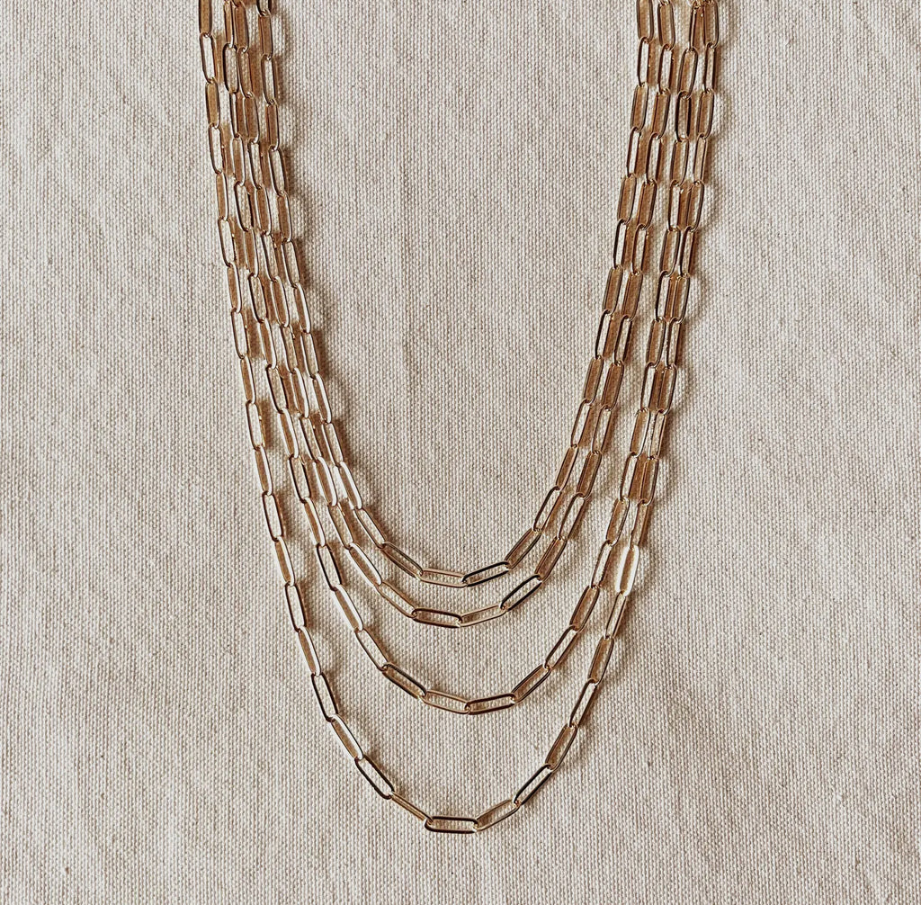 18 kt gold filled paperclip chain “18”