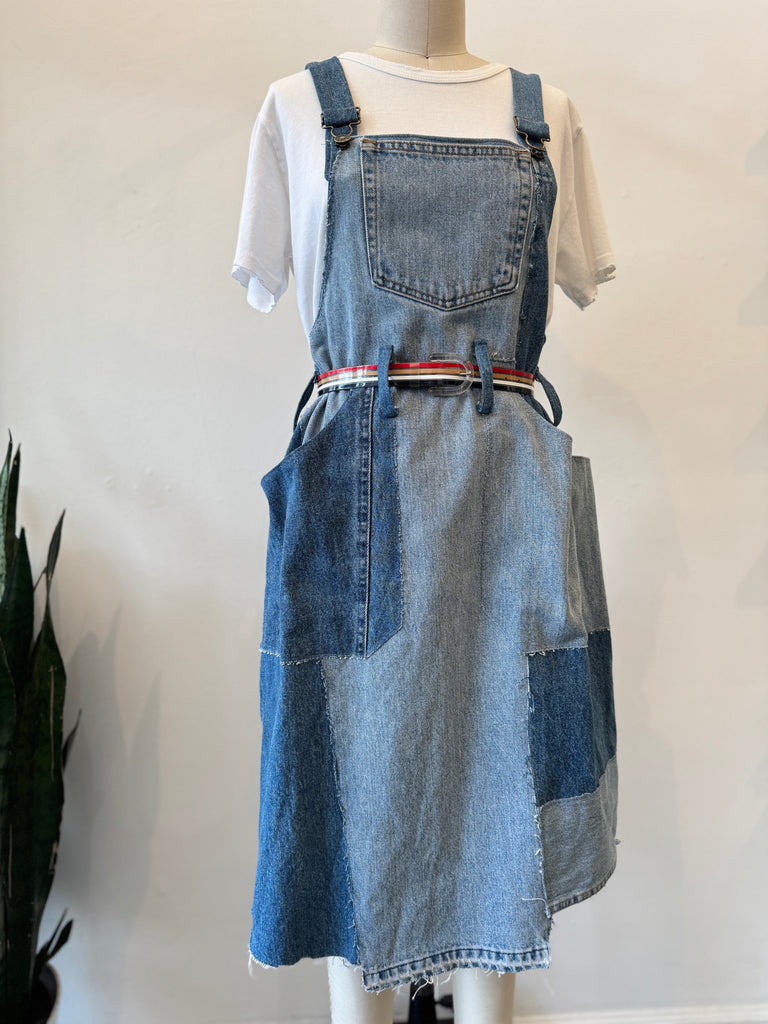 Handmade denim patchwork dress