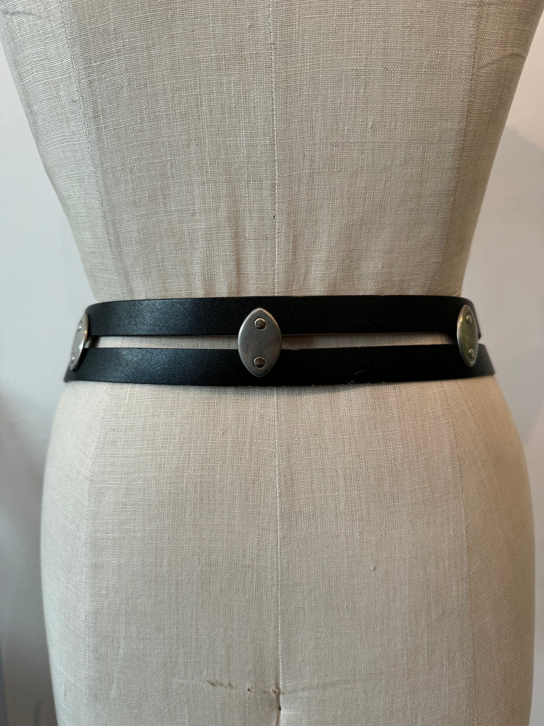 Vintage leather and metal Belt