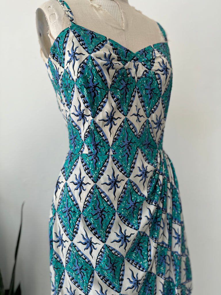 Vintage 1950’s print with sequins Dress