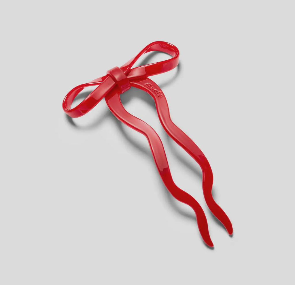 CHUNKS | bow hair pin | red