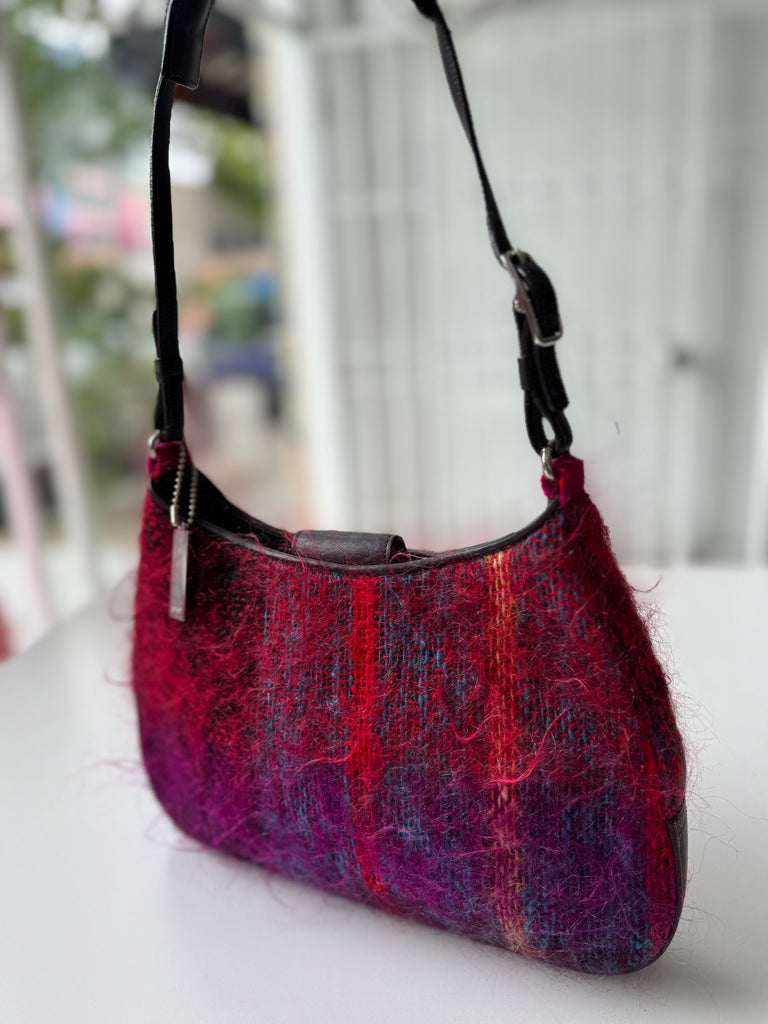 Coach mohair and leather purse