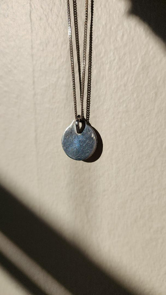 Vintage circular sterling medallion necklace