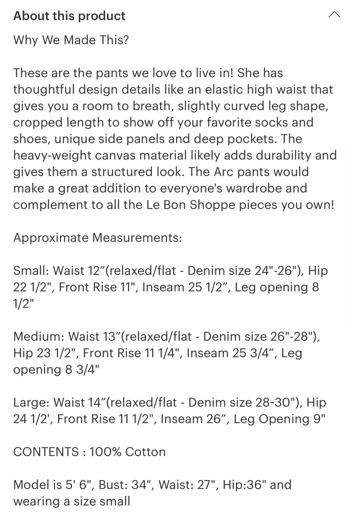 Le Bon Shoppe raw denim arc pants