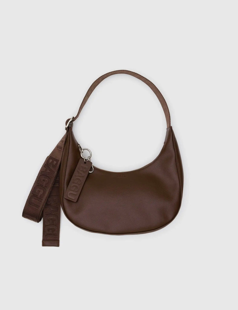 Baggu | Small Recycled Leather Crescent Bag | brown