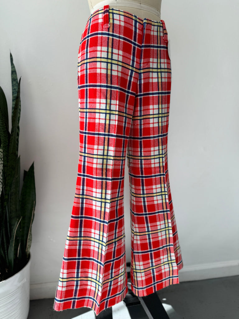 Vintage plaid bell bottoms low waist “32”