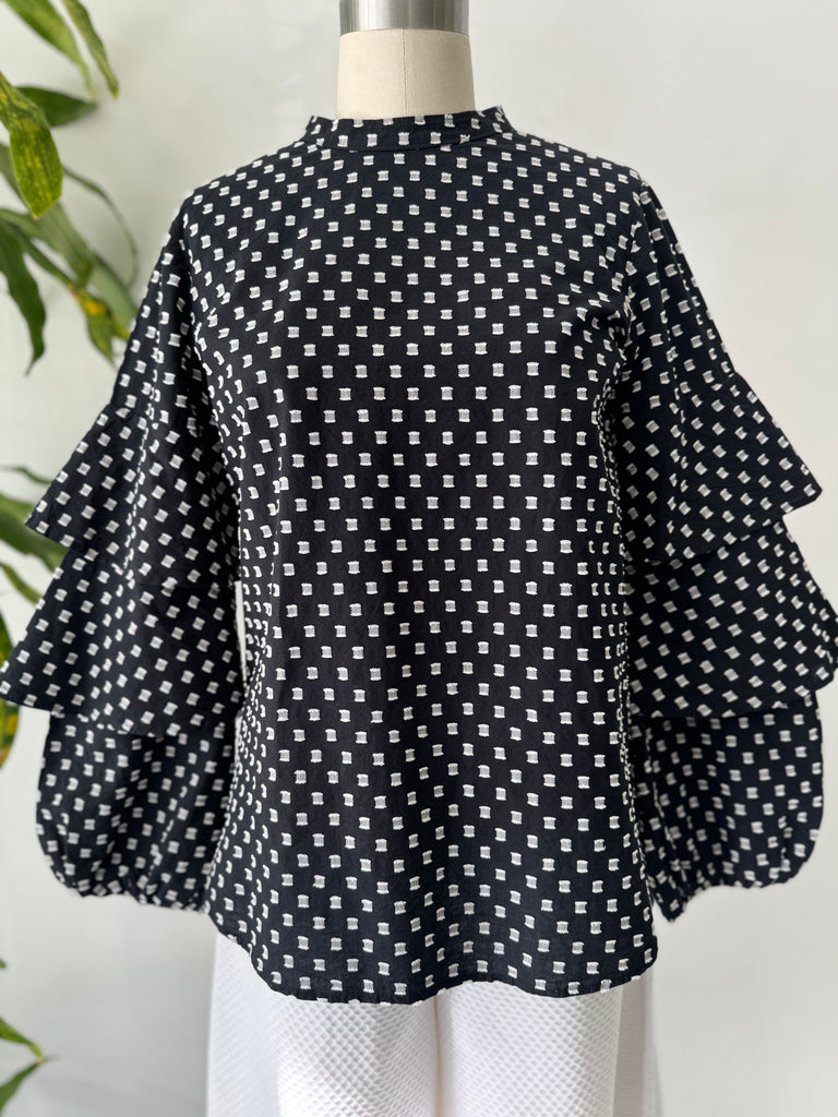 Ruffled sleeve top