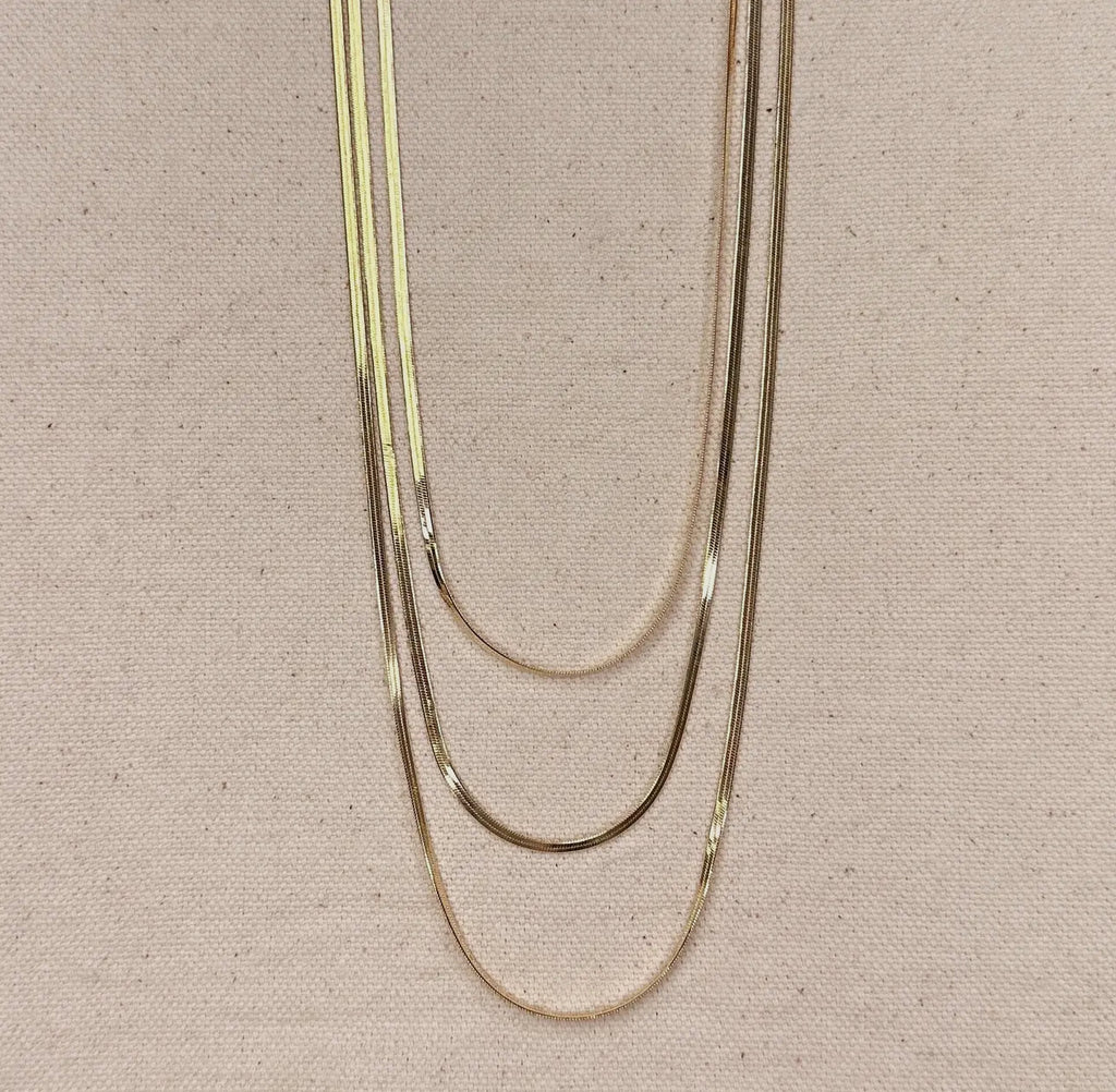 3.0 mm “18” herringbone necklace