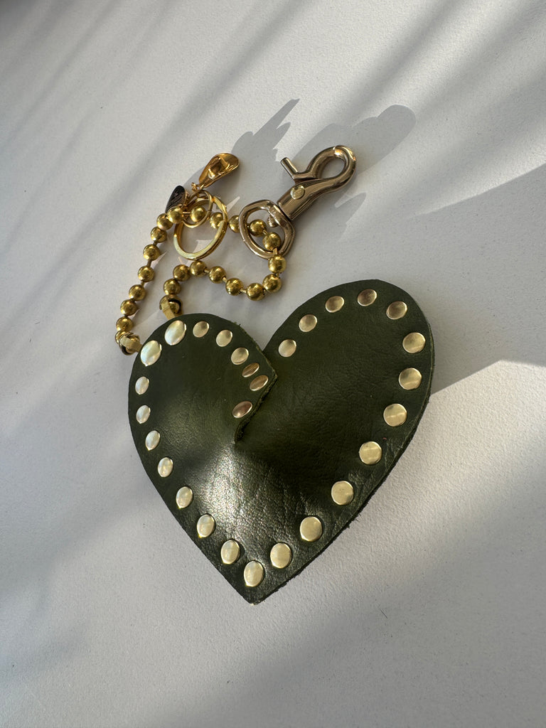 Siobhan Denham leather and metal key chain charm