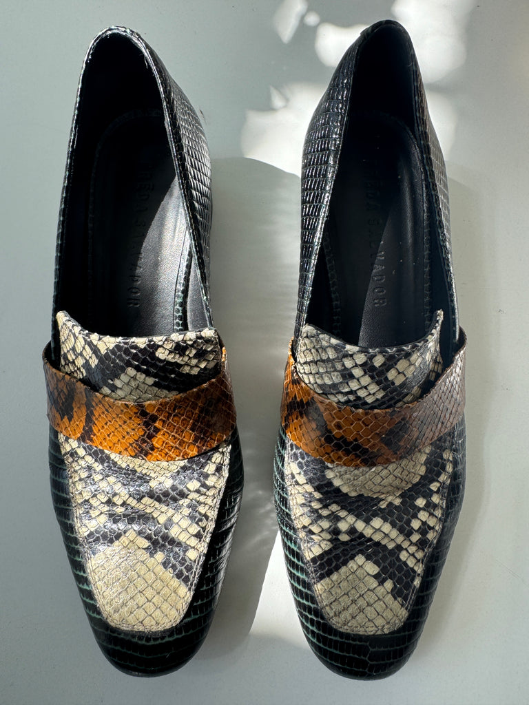 FREDA SALVADOR snake skin shoes 8.5
