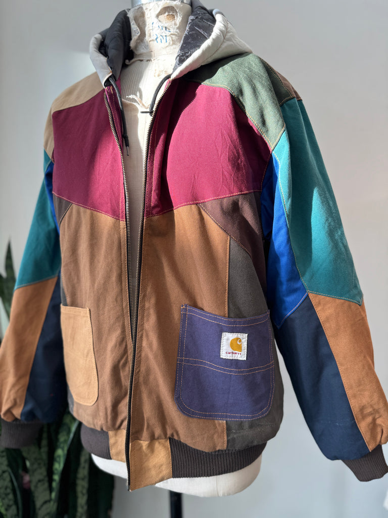 Carhartt patchwork jacket with hood