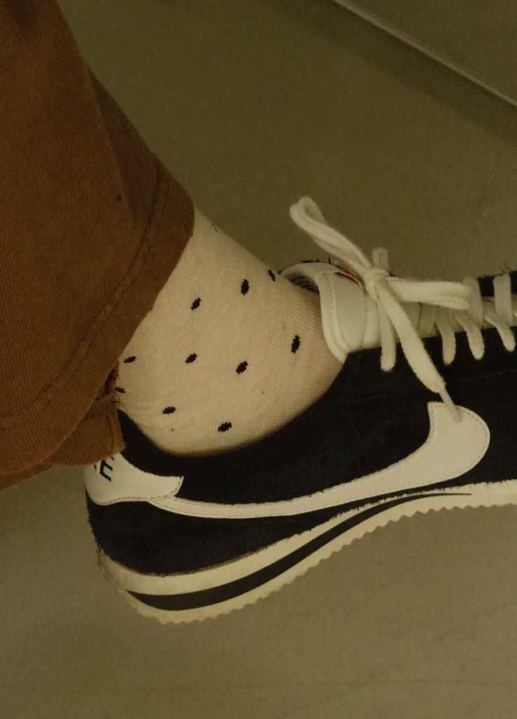 Le Bon Shoppe | sneaker socks | white polka dot