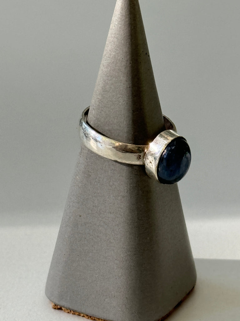 Blue Kyanite Stone and sterling silver ring size 8