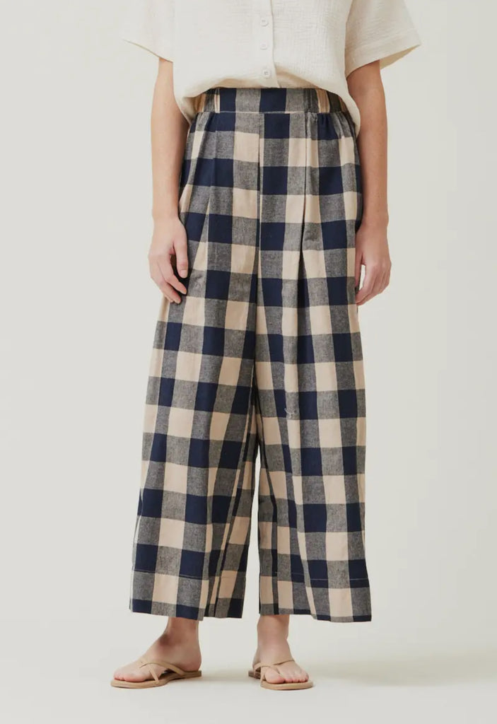 Curated collection check wide legged pants