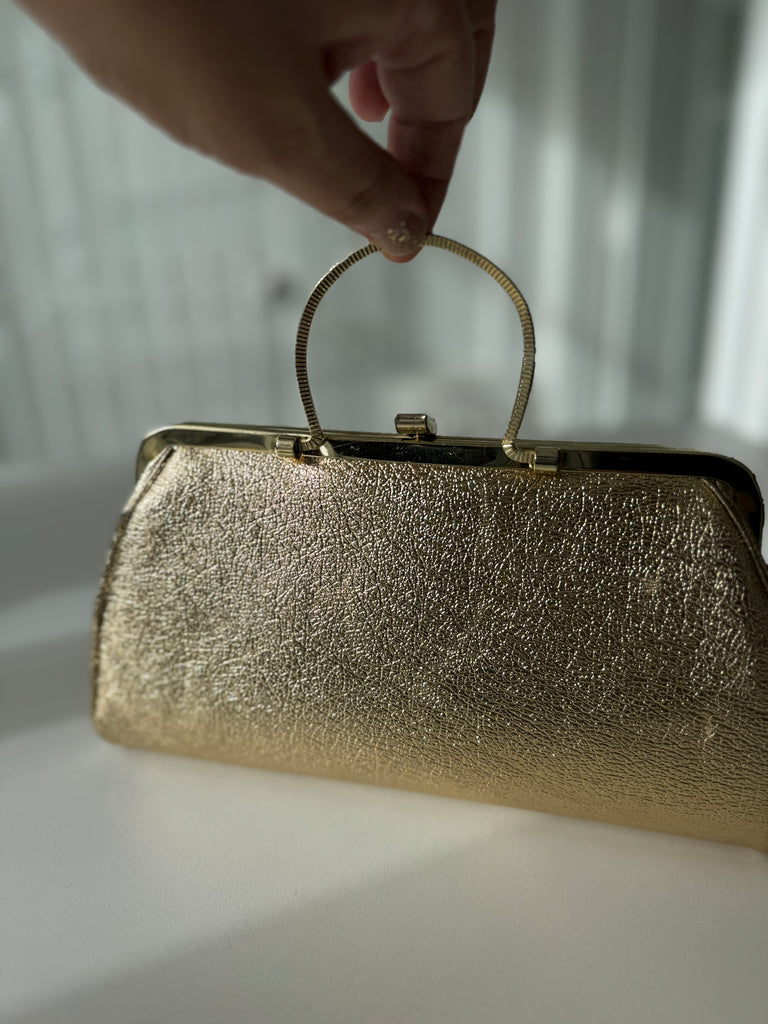 Vintage gold foil clutch