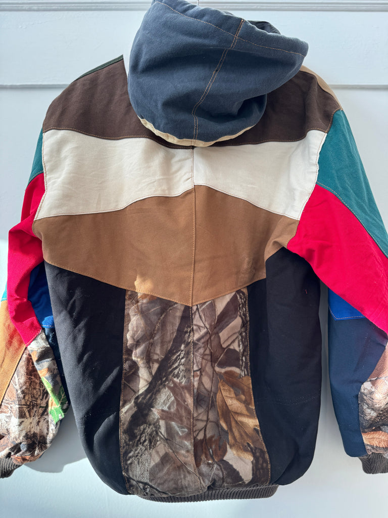 Carhartt patchwork jacket with hood