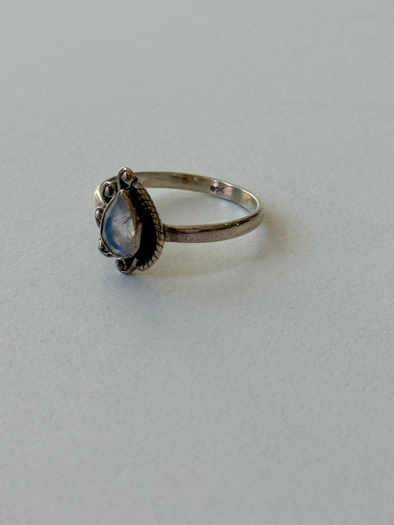 Sterling silver + moonstone ring size 9