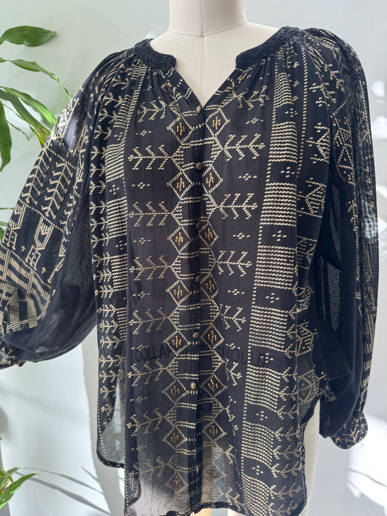 New Romantics mesh and hand painted top