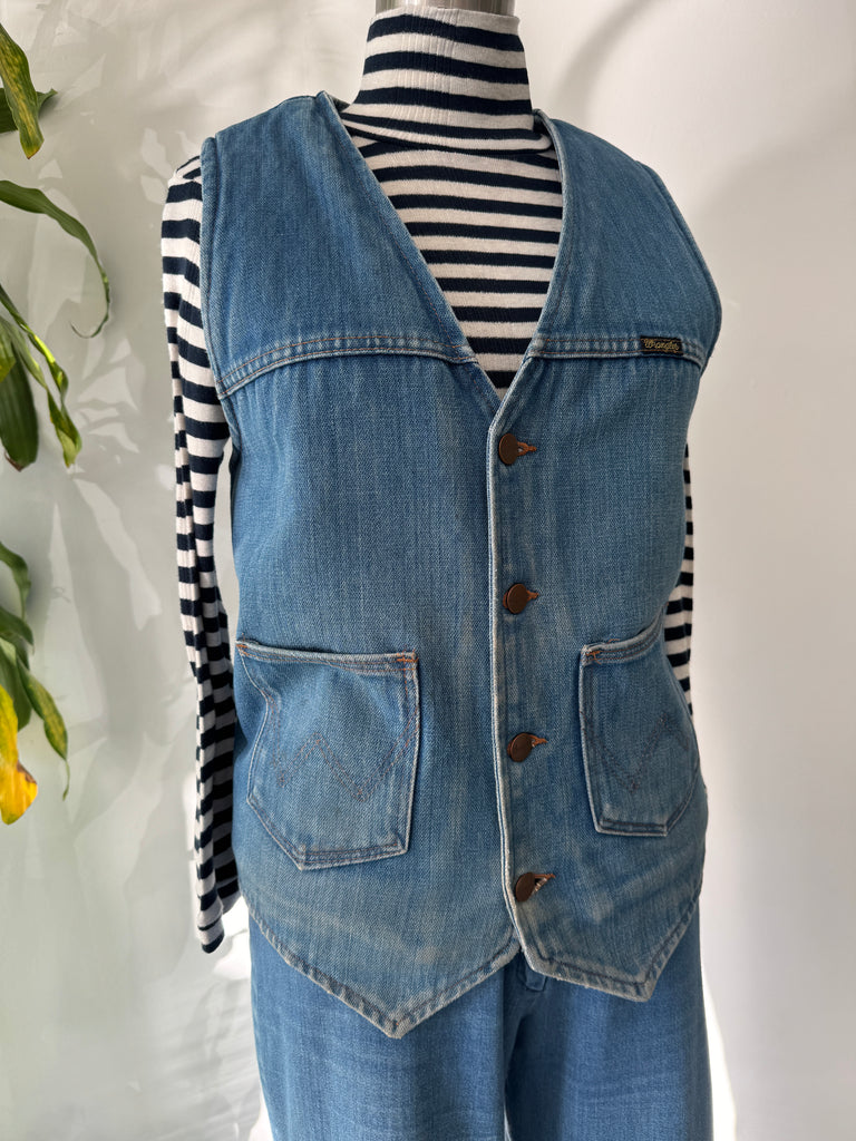 Vintage denim wrangler vest