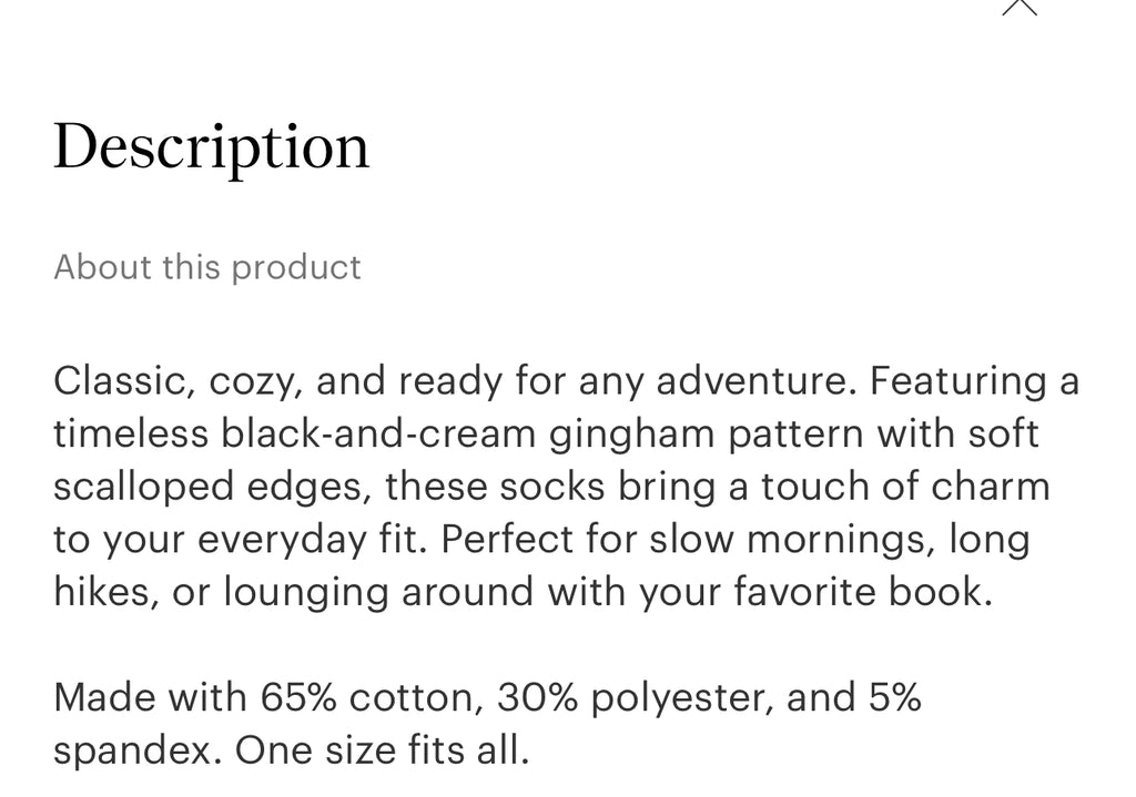 Beaten Path gingham socks