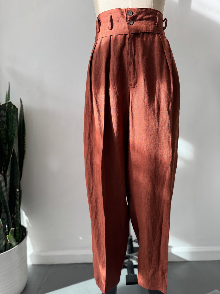 High waist linen pants