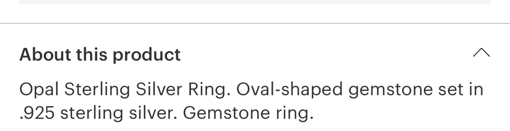 Opal Sterling silver ring size 7