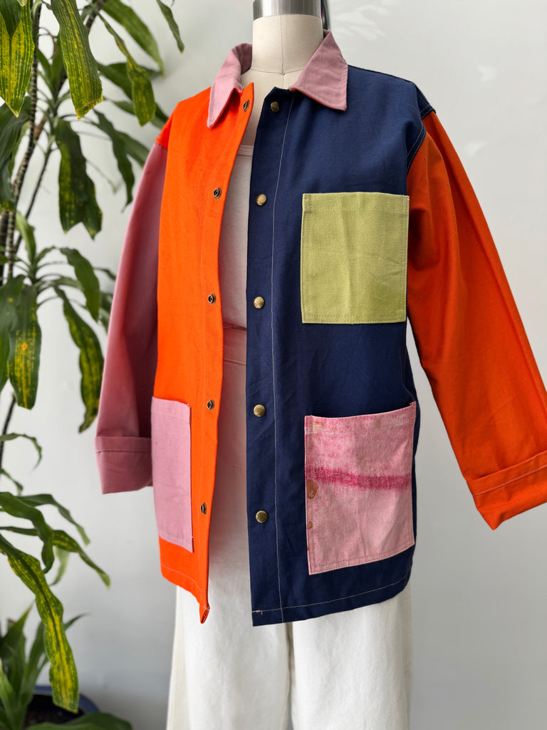 Patchwork chore coat