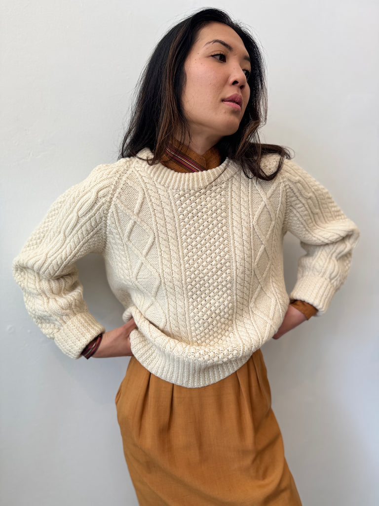 Vintage hand knit wool sweater