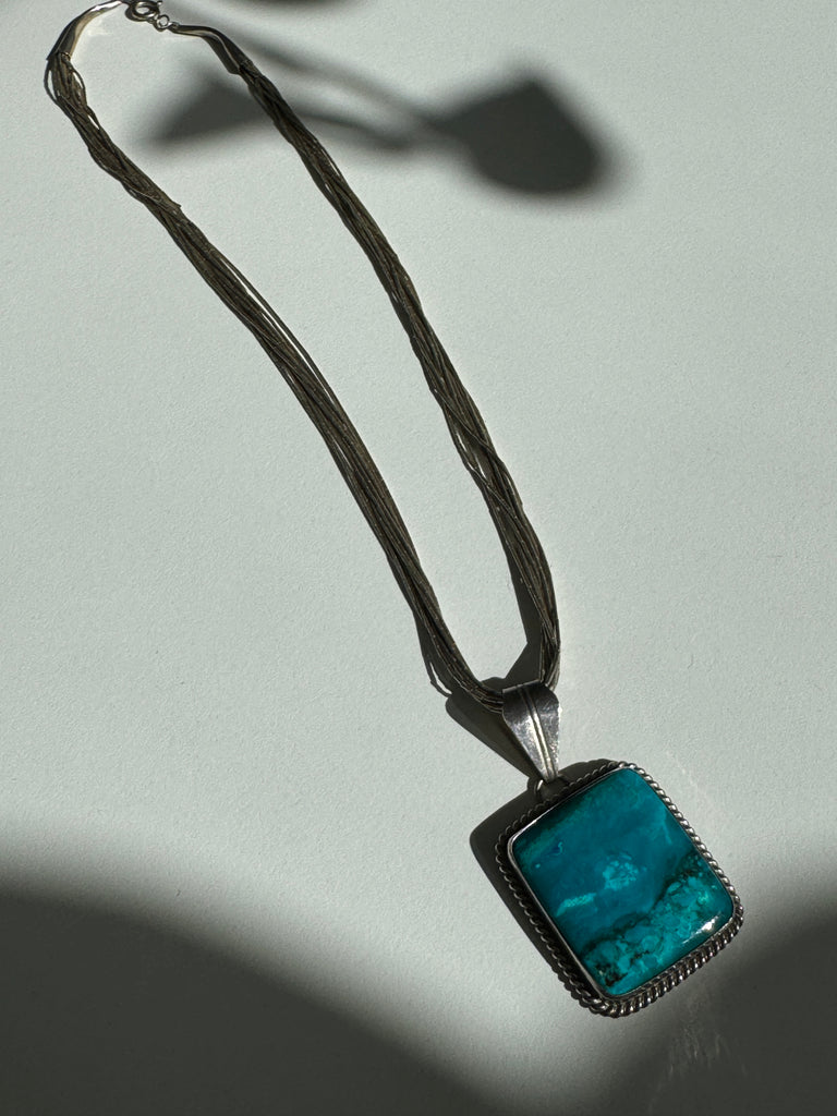 Turquoise + Sterling multi chain necklace