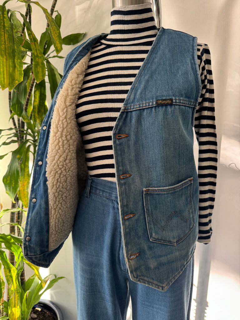 Vintage denim wrangler vest