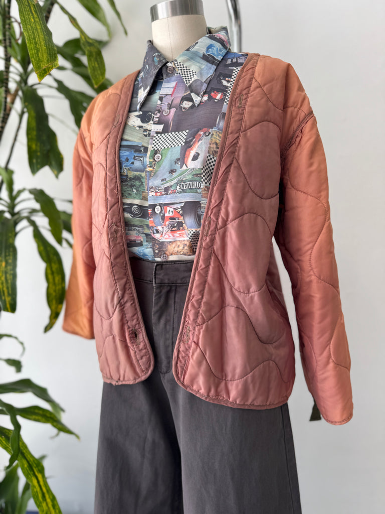 Ombré vintage quilted liner jacket