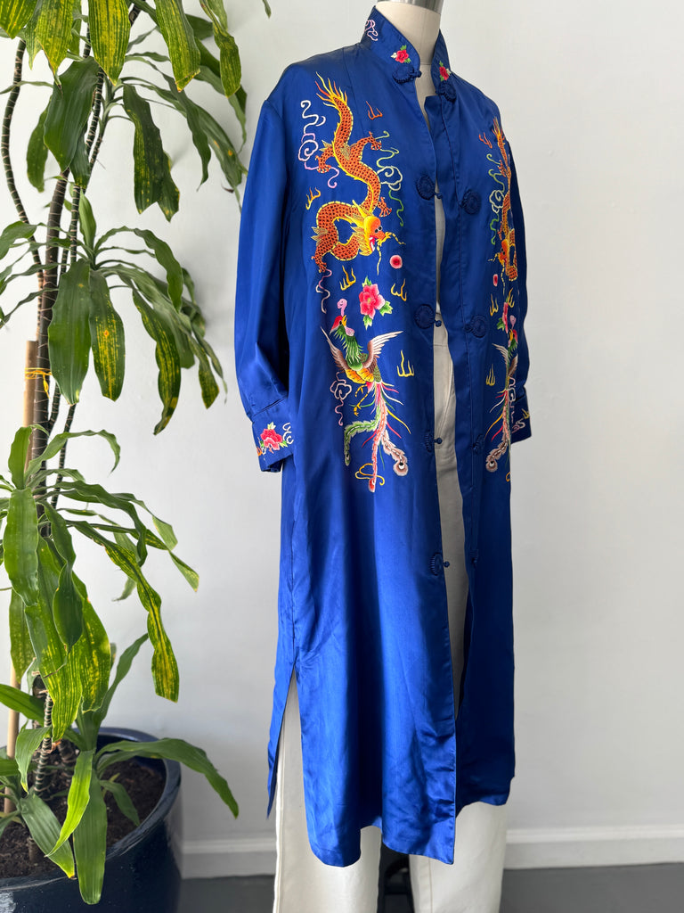 Vintage silk embroidered outerwear