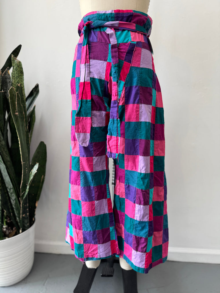 Vintage wrap handmade patchwork pants “24-38”
