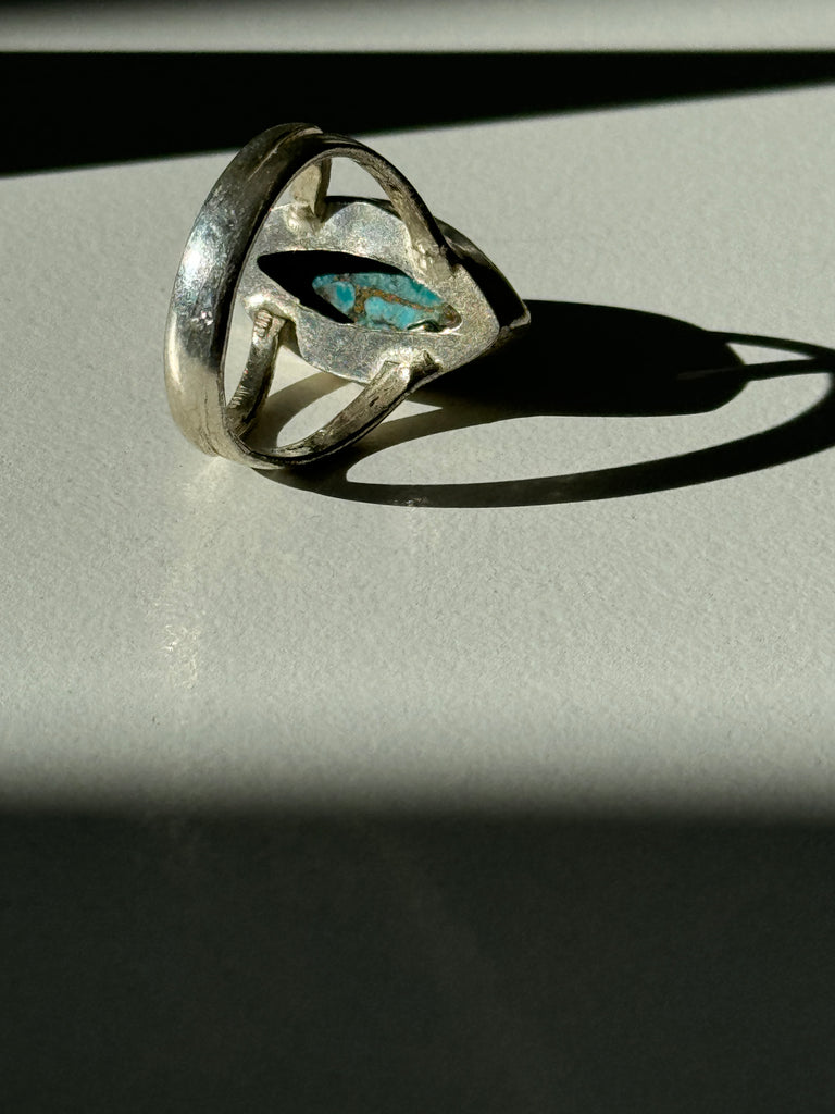 Turquoise and sterling silver ring size 7.5