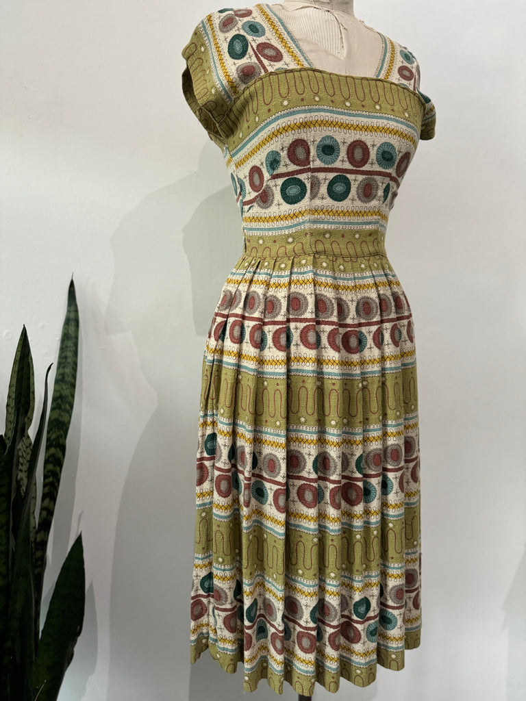 Late 1940’s printed vintage dress