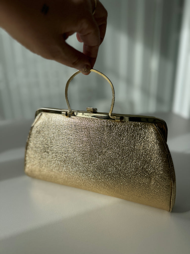 Vintage gold foil clutch