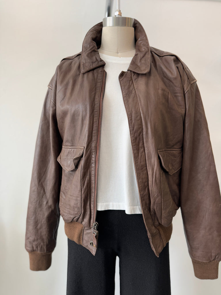 Vintage soft brown leather jacket