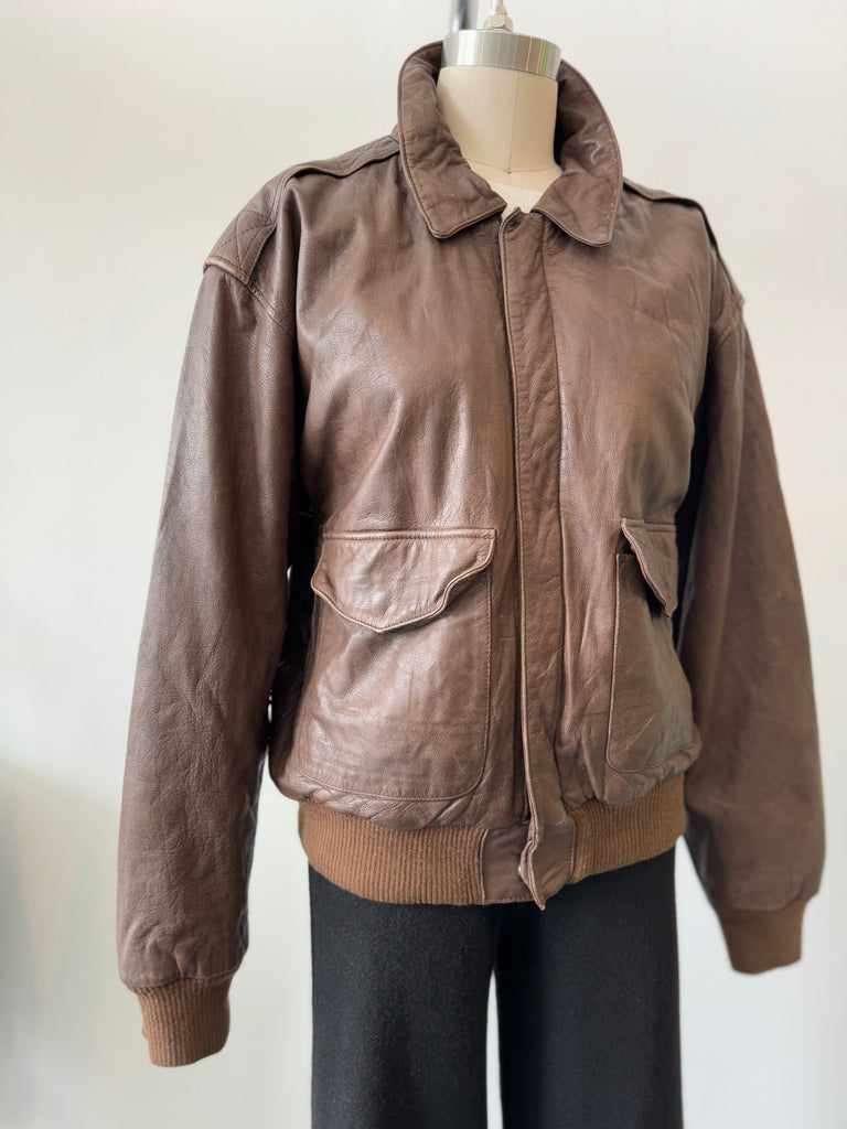 Vintage soft brown leather jacket