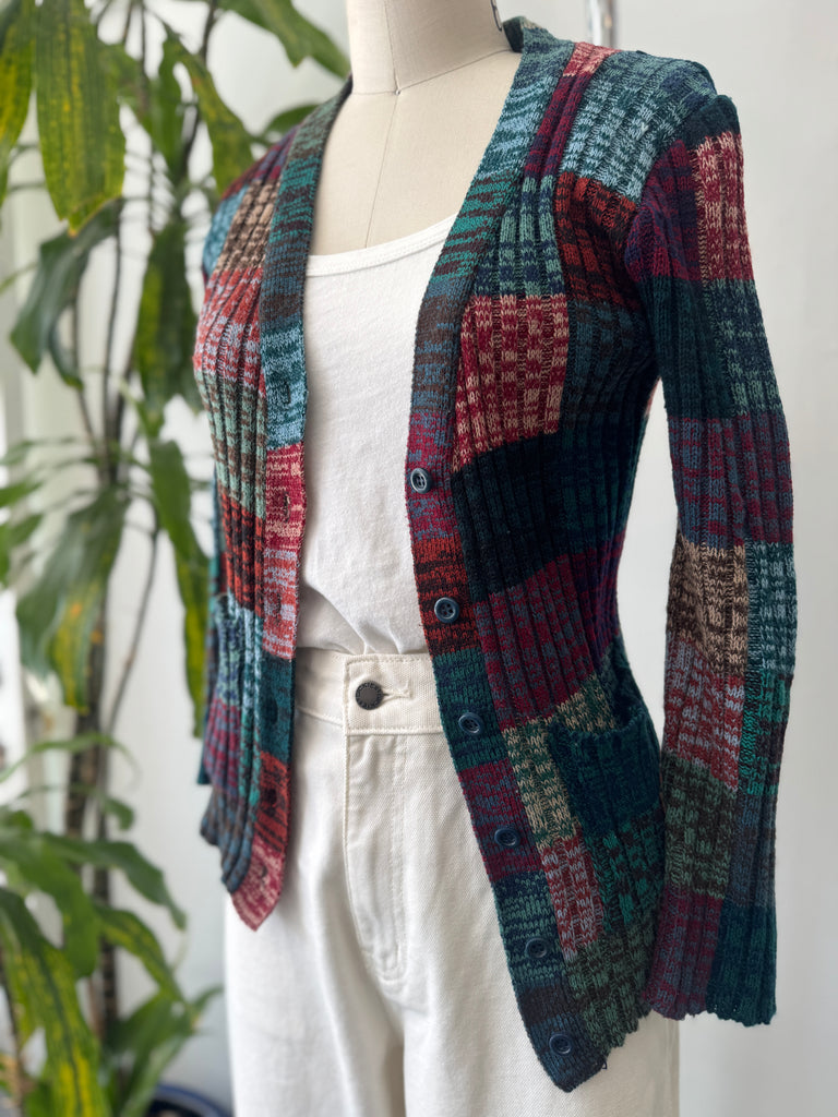 1970’s space dye cardigan sweater