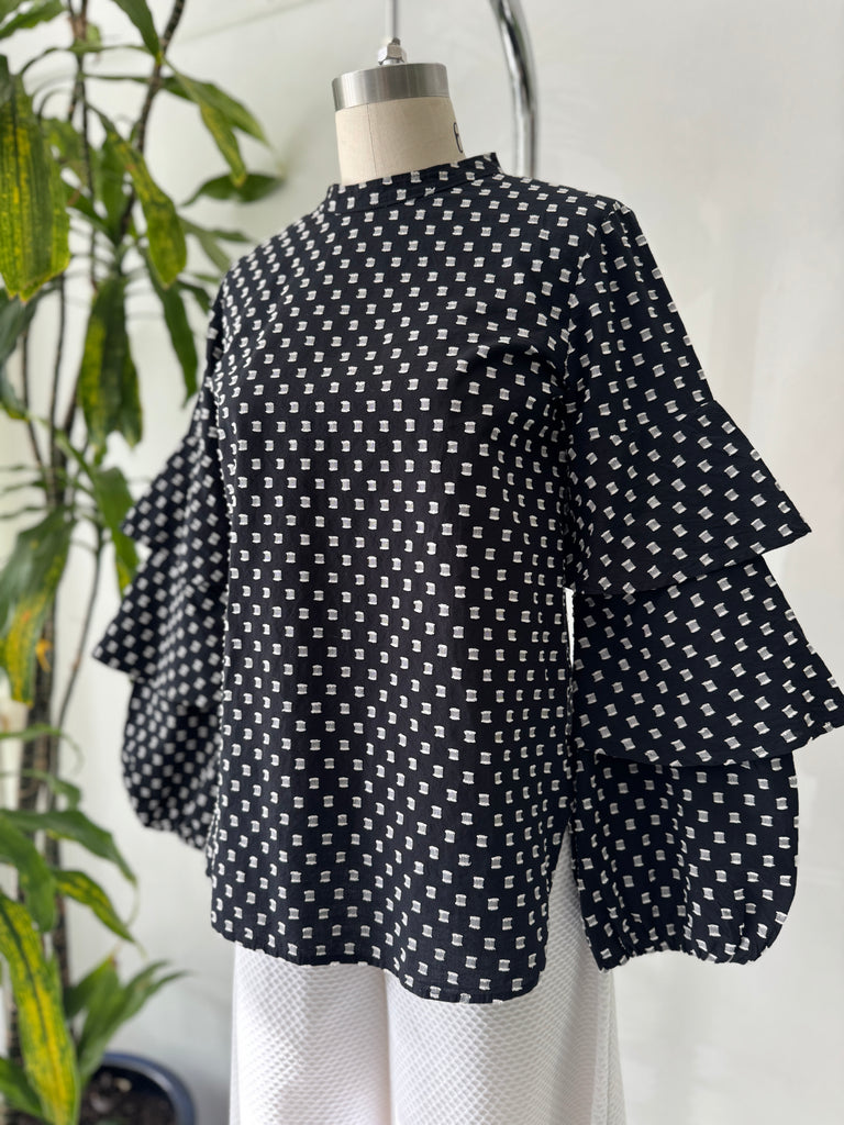 Ruffled sleeve top