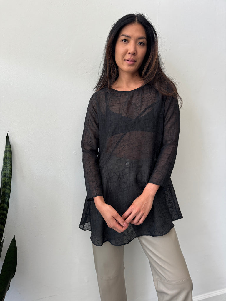 semi sheer tunic