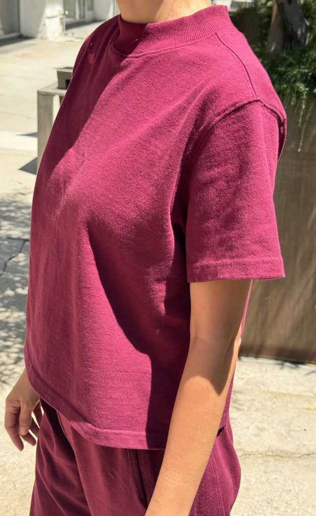 Le Bon Shoppe | Sunset mockneck Tee | Cabernet