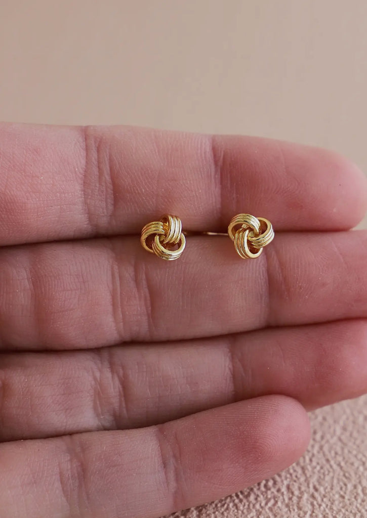 Knit stud earrings